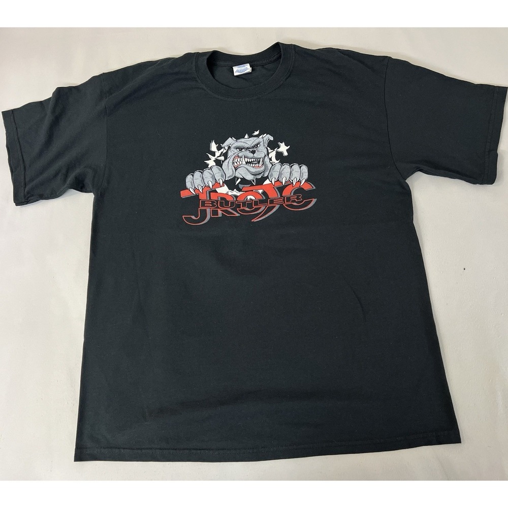 Vintage Gildan‎ T Shirt Black Sz XL Butler Army JROTC